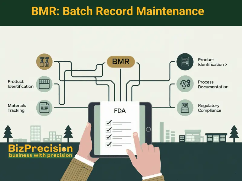 BMR process in pharmaceutical industries, covering product identification, documentation, and compliance.